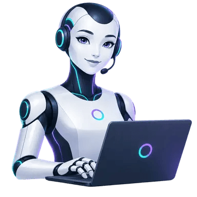 Levkai AI agent working at a laptop